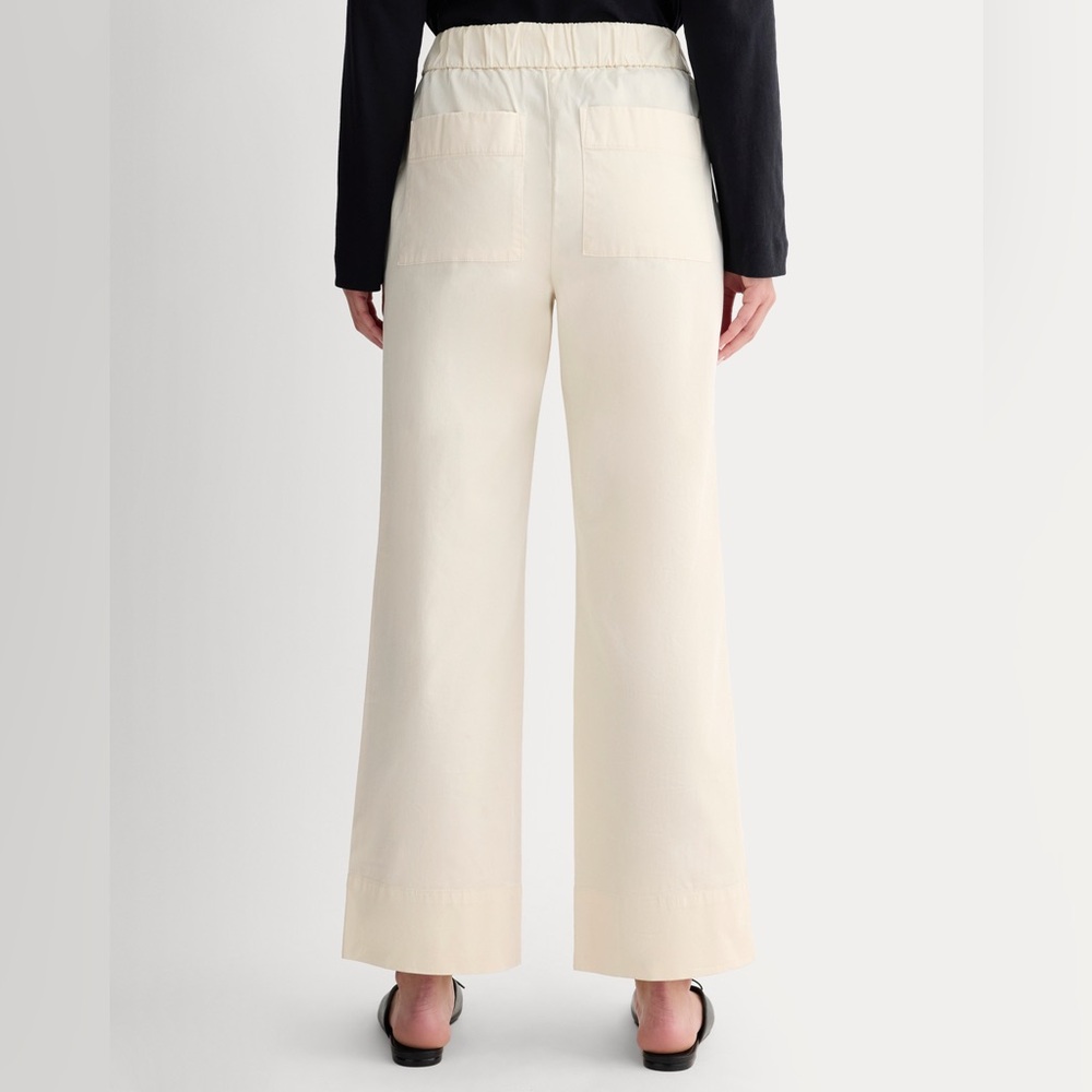 Everlane Easy Pant Organic Cotton Women’s 16 Wide Leg High Rise Neutral Cream - Picture 5 of 16